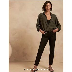 Banana Republic Classic Sloan Black Ankle Pants Trousers New Size 2